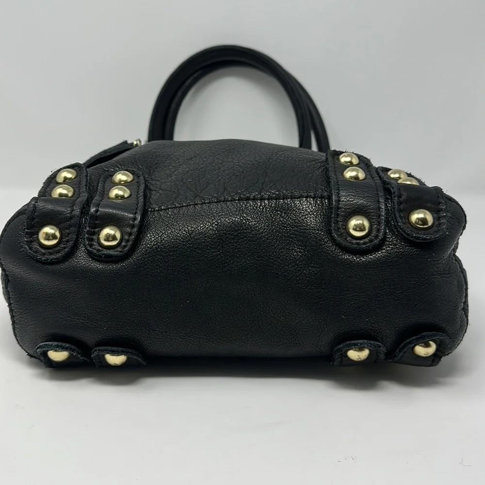 Linea Pelle Black Leather Tote Shoulder Bag Purse